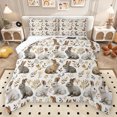 thumbnail image 1 of Homewish Kawaii Rustic Rabbit Full Size Comforter Sets,Country Botanical Leaves Bedding Comforter Set,White Gray Brown Bedding Sets For Kids,Super Cozy Room Decor Reversible,3pcs, 1 of 8