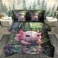 thumbnail image 1 of Homewish Kawaii Salamander Axolotl 7-Piece Bedding Comforter Set,Magic Ocean Animal King Bedding Sets,Green Lotus Leaf Bed Sheets For Girl,Breathable Home Decor Reversible, 1 of 8