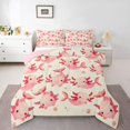 thumbnail image 1 of Homewish Kawaii Salamander Axolotl Full Size Comforter Sets,Mermaid Tail Bedding Comforter Set,Pink Beige Bedding Sets For Girl Kids,Breathable Home Decor Reversible,3-Piece, 1 of 9
