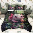 thumbnail image 1 of Homewish Kawaii Salamander Axolotl Queen Comforter Set,Magic Ocean Animal Bedding Sets,Green Lotus Leaf Bedding Comforter Set For Girl,Breathable Home Decor Reversible,3-Piece, 1 of 8