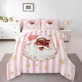 thumbnail image 1 of Homewish Kawaii Santa Claus 2pcs Bedding Comforter Set for Kids Children Teens,Merry Christmas Snowflake Twin Comforter Sets,Geometric Pink Stripes Breathable Bedding Set,Luxury Bedroom Decor, 1 of 8