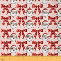 Homewish Kawaii Santa Claus Fabric by the Yard 1 Yard for Teens, Red Polkadots Bowknot Room Decor Fabric by the Yard, Fairy Tale Princess Sewing Fabric, Lightweight Room Decor