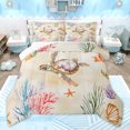 thumbnail image 1 of Homewish Kawaii Sea Turtle Full Size Comforter Sets for Child, Cartoon Ocean Sealife Bedding Comforter Set, Watercolor Artwork Reversible Bedding Sets, Super Cozy Room Decor, 3pcs, 1 of 8