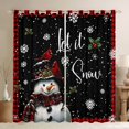 thumbnail image 1 of Homewish Kawaii Snowman Black Out Curtains For Children Teens Adults,Happy Christmas Xmas Curtains Pack of 2 (42x63 Each),Red Sparrow Bedroom Curtains,Super Cozy Room Decor, 1 of 6