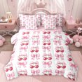 thumbnail image 1 of Homewish Kawaii Sweet Cherries 7-Piece Twin Bedding Sets,Girl Bowknot Ribbon Bedding Comforter Set,Pink White Red Sheet Sets For Girl Teens,Super Cozy Room Decor Reversible, 1 of 8