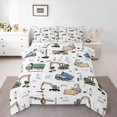 thumbnail image 1 of Homewish Kawaii Truck 3-Piece Full Size Comforter Sets for Preppy Kids Children,Cat Theme Bedding Comforter Set,Construction Vehicles Lightweight Bedding Sets,Microfiber Bedroom Decor,Reversible, 1 of 8
