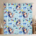 thumbnail image 1 of Homewish Kawaii Winter Penguin Curtains Pack of 2 (42x84 Each), Blue Snow Mountain Curtains Blackout, Cartoon Antarctic Animal Bedroom Curtains, Window Curtains Decor, 1 of 6