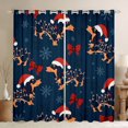 thumbnail image 1 of Homewish Kawaii Xmas Dachshund Blackout Curtains Set of 2 (52x84 Each) for Boy, Princess Ribbon Bow Window Curtains, Navy Christmas Theme Curtains and Drapes, Living Room Curtains Decor, 1 of 6