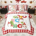 thumbnail image 1 of Homewish Kawaii Xmas Gnome 7 Pieces Bedding Comforter Set,Chic Christmas Tree Full Bedding Set,Red White Checkered Fitted Sheet Flat Sheet For Girls Kids,Ultra Soft Home Decor Reversible, 1 of 8