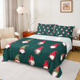 thumbnail image 1 of Homewish Kawaii Xmas Gnome Twin Sheet Sets, Green Cartoon Christmas Twin Fitted Sheet, Teens Kids Boys Girls Flat Sheet, Lightweight Room Decor, 3-Piece, 1 of 8