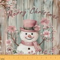 thumbnail image 1 of Homewish Kawaii Xmas Snowman Fabric by the Yard 1 Yard,Merry Christmas Home Decor Fabric by the Yard,Pink Cherry Blossom Sewing Fabric For Girl Kids,Microfiber Bedroom Decor, 1 of 6