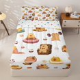 thumbnail image 1 of Homewish Kid Cartoon Capybara Zipper Full Size Comforter Sets with Fitted Sheet and 2 Pillowcases, Cute Animals Zipper Bedding Set, Polka Dots Reversible, 4 Pieces, 1 of 6