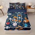 thumbnail image 1 of Homewish Kids Baseball Football Rugby Printed Zipper Full Size Comforter Sets with Fitted Sheet and 2 Pillowcases For Ball Games Lover,Monogrammed J Zipper Bedding Set,Navy Blue Reversible,4-Piece, 1 of 7