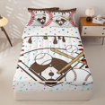 thumbnail image 1 of Homewish Kids Baseball Sport Zipper Twin Comforter Sets with Fitted Sheet and 2 Pillowcases,Boys Ball Gamer Zipper Bedding Set For Ice Cream Baseball Lover,Reversible,4 Pieces, 1 of 7
