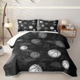 thumbnail image 1 of Homewish Kids Basketball Bed Spread Queen For Boys,Sports Theme Queen Coverlet Set,Black Gray,3 Pieces, 1 of 7
