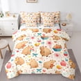 thumbnail image 1 of Homewish Kids Birthday Party Bedding Comforter Set 7pcs, Cute Capibara Animal Queen Bedding Sets, Princess Ribbon Bow Reversible Queen Sheet Sets, Luxury Bedroom Decor, 1 of 7