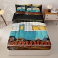 thumbnail image 1 of Homewish Kids Camping Themed Zipper Twin Comforter Sets with Fitted Sheet and 2 Pillowcases,Rustic Country Adventure Zipper Bedding Set For Boys,Black Reversible,4-Piece, 1 of 7