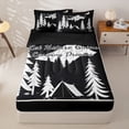 thumbnail image 1 of Homewish Kids Camping Zipper Full Size Comforter Sets with Fitted Sheet and 2 Pillowcases For Camper Gifts,Rustic Country Style Zipper Bedding Set For Kids,Black Reversible,4-Piece, 1 of 7