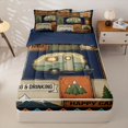 thumbnail image 1 of Homewish Kids Camping Zipper Twin Comforter Sets with Fitted Sheet and 2 Pillowcases,Rustic Farmhouse Adventure Zipper Bedding Set For Boys,Navy Blue Reversible,4-Piece, 1 of 7