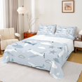 thumbnail image 1 of Homewish Kids Children Kawaii Airplane 4 Pieces Queen Sheet Sets,Cartoon Aircraft Ultra Soft Flat Sheet,Cute Stars Print Queen Fitted Sheet,Luxury Bedroom Decor, 1 of 7