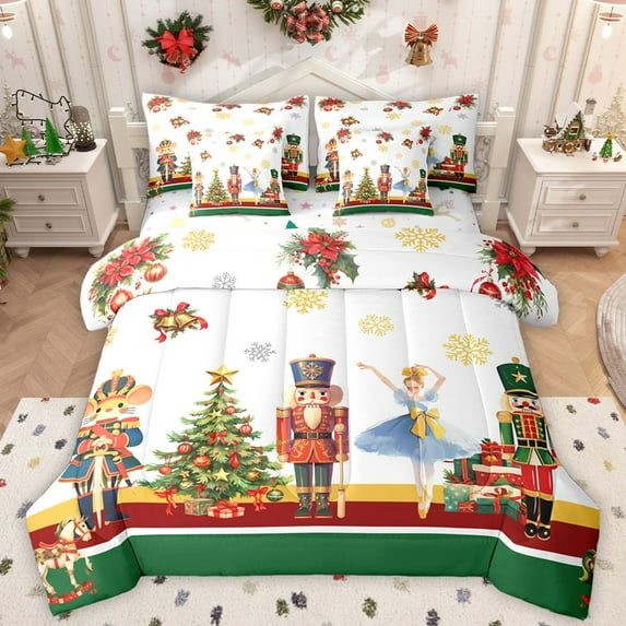 Homewish Kawaii Ballet Girl 7-Piece Twin Bedding Set - Xmas Nutcracker New Year