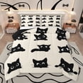 thumbnail image 1 of Homewish Kids Children Kawaii Cats Bedding Comforter Set 2pcs,Black Wheat Twin Comforter Sets Microfiber,Cartoon Animal Pet Breathable Bedding Set,Microfiber Bedroom Decor,Reversible, 1 of 8