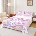 thumbnail image 1 of Homewish Kids Children Kawaii Unicorn Full Size Sheets 4-Piece,Cartoon Animal Breathable Bed Sheets,Cute Rainbow Lightweight Sheet Sets,Super Cozy Room Decor, 1 of 7