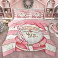 thumbnail image 1 of Homewish Kids Children Santa Claus Bedding Comforter Set 2pcs,Geometric Stripes Twin Comforter Sets Microfiber,Merry Christmas Xmas Breathable Bedding Set,Luxury Bedroom Decor,Reversible, 1 of 8