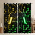 thumbnail image 1 of Homewish Kids Game Console Black Out Curtains,Modern Video Game Curtains Pack of 2 (42x63 Each),Green Yellow Black Bedroom Curtains For Boys,Breathable Home Decor, 1 of 6