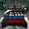 thumbnail image 1 of Homewish Kids Game Console Queen Comforter Set,Modern Video Game Bedding Sets,Black Blue Red Bedding Comforter Set For Boys,Breathable Home Decor Reversible,3 Pieces, 1 of 8