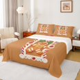 thumbnail image 1 of Homewish Kids Gingerbread Man Twin Sheet Sets, Kawaii Xmas Cartoon Twin Fitted Sheet, Merry Christmas Flat Sheet, Breathable Home Decor, 3pcs, 1 of 7