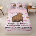 thumbnail image 1 of Homewish Kids Girls Capybara Zipper Full Size Comforter Sets with Fitted Sheet and 2 Pillowcases, Bowknot Flower Zipper Bedding Set, Pink Reversible, 4-Piece, 1 of 6