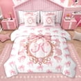 thumbnail image 1 of Homewish Kids Personalized Gifts 7pcs Bedding Comforter Set,Bowtie Latter R Queen Bedding Sets,Pink Bow Knot Queen Sheet Sets For Girls Teens,Lightweight Room Decoration Reversible, 1 of 9