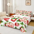 thumbnail image 1 of Homewish Kids Red Strawberry 4-Piece Full Size Sheets,Fresh Fruit Bed Sheets,Kawaii Cute Lightweight Sheet Sets,Breathable Home Decor, 1 of 7