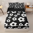 thumbnail image 1 of Homewish Kids Soccer Sport Zipper Full Size Comforter Sets with Fitted Sheet and 2 Pillowcases,Boys Football Ball Games Zipper Bedding Set,Black Reversible,4-Piece, 1 of 7
