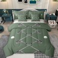 thumbnail image 1 of Homewish Kids Sport Game 7-Piece Twin Bedding Sets,Golf Ball Bedding Comforter Set,Green White Sheet Sets For Kids Boy,Microfiber Bedroom Decor Reversible, 1 of 9