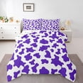 thumbnail image 1 of Homewish Kids Teens Abstract Cattle Print Bedding Comforter Set 2pcs,Purple White Twin Comforter Sets Microfiber,Animal Cow Breathable Bedding Set,Microfiber Bedroom Decor,Reversible, 1 of 8