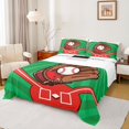 thumbnail image 1 of Homewish Kids Teens Baseball Twin Sheet Sets 3pcs,Sport Gamer Twin Fitted Sheet Microfiber,Abstract Geometric Stripes Breathable Flat Sheet,Breathable Home Decor, 1 of 7