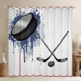 thumbnail image 1 of Homewish Kids Teens Ice Hockey Blackout Curtains Set of 2 (52x84 Each),Sport Gamer Window Curtains,Abstract Graffiti Splash Curtains and Drapes,Breathable Home Decor, 1 of 6