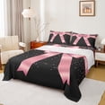 thumbnail image 1 of Homewish Kids Teens Pink Ribbon Bowknot Full Size Sheets 4-Piece,Dreamy Princess Breathable Bed Sheets,Bling Glitter Lightweight Sheet Sets,Lightweight Room Decor, 1 of 7
