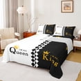 thumbnail image 1 of Homewish King and Queen Bed Sheets for Couple, Black White Abstract King Sheets, Romantic Valentines Day Sheet Set, Ultra Soft Bedroom Decor, 4pcs, 1 of 7