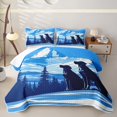 thumbnail image 1 of Homewish Labrador Retriever Animal Twin Quilt Set,Snow Mountain Pine Twin Coverlet Set,Blue,2-Piece, 1 of 7