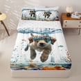 thumbnail image 1 of Homewish Labrador Retriever Zipper Queen Comforter Set with Fitted Sheet and 2 Pillowcases,Jellyfish Seaweed Seashell Zipper Bedding Set,Ocean Splash Wave Decor,Reversible,4pcs, 1 of 8