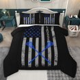 thumbnail image 1 of Homewish Lacrosse Sport Game Queen Comforter Set,American Flage Pattern Bedding Sets,Gray Blue Black Bedding Comforter Set For Boys Teens,Luxury Bedroom Decor Reversible,3pcs, 1 of 8