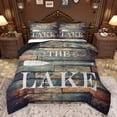 thumbnail image 1 of Homewish Lake House Bedding Comforter Set,Old Barn Door Twin Comforter Sets,Rustic Farmhouse Cabin Bedding Set For Boys Kids,Microfiber Bedroom Decor Reversible,2 Pieces, 1 of 8