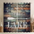 thumbnail image 1 of Homewish Lake House Black Out Curtains,Old Barn Door Curtains Pack of 2 (42x63 Each),Rustic Farmhouse Cabin Bedroom Curtains For Boys Kids,Microfiber Bedroom Decor, 1 of 6