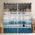 thumbnail image 1 of Homewish Lake House Curtains Pack of 2 (42x84 Each) for Kids Children Teens,Retro Rustic Cottage Curtains Blackout,Blue Grey Brown Bedroom Curtains,Ultra Soft Home Decor, 1 of 6