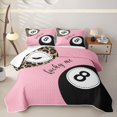 thumbnail image 1 of Homewish Leopard 8 Ball Lucky Twin Quilt Set, Sport Twin Coverlet Set for Girls and Boys, 2pcs, 1 Comforter and 1 Pillowcase, 1 of 7