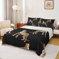 thumbnail image 1 of Homewish Leopard Black Brown Twin 3-Piece Reversible Girls Boys Luxury Chic Wild Cheetah Cartoon Sheet Set, 1 of 7
