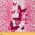 thumbnail image 1 of Homewish Leopard Cheetah Print Adult Fabric by the Yard 1 Yard, Fashion Valentines Day Room Decor Fabric by the Yard, Glitter Pink Butterfly Sewing Fabric, Microfiber Bedroom Decor, 1 of 6